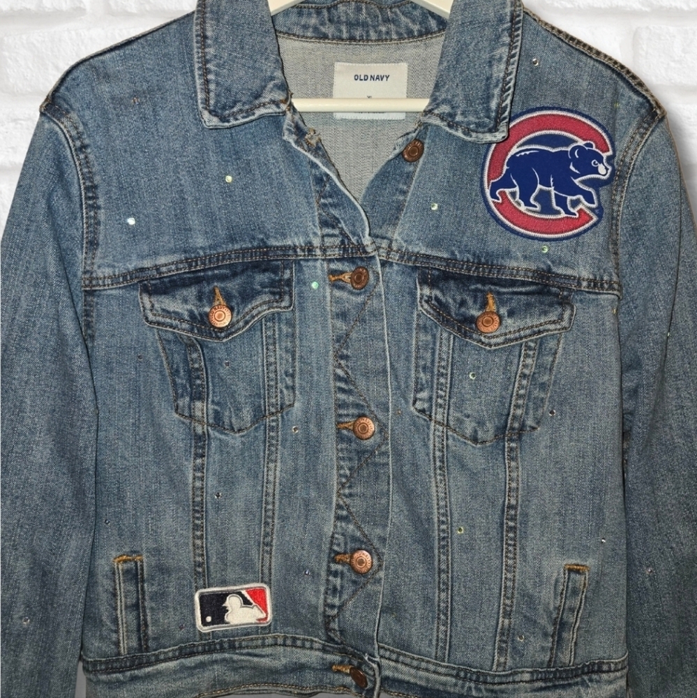 Chicago Cubs Rhinestone Crop Jacket - Picture 4 of 9